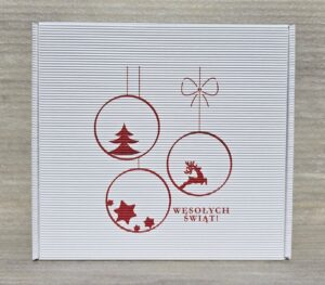 Pudełka świąteczne BN 7 tektura karbowana biała