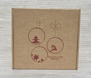 Pudełka świąteczne BN 7 tektura karbowana naturalna