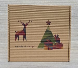 Pudełka świąteczne BN 9 tektura karbowana naturalna